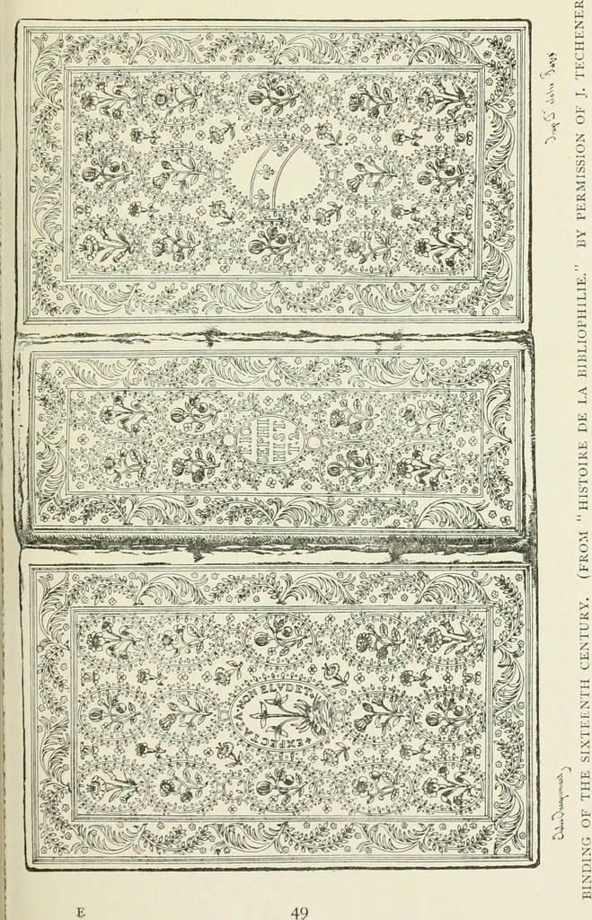 An illustration from Bookbindings old and new; notes of a book-lover, with an account of the Grolier Club of New York;, 1895, leaf 70