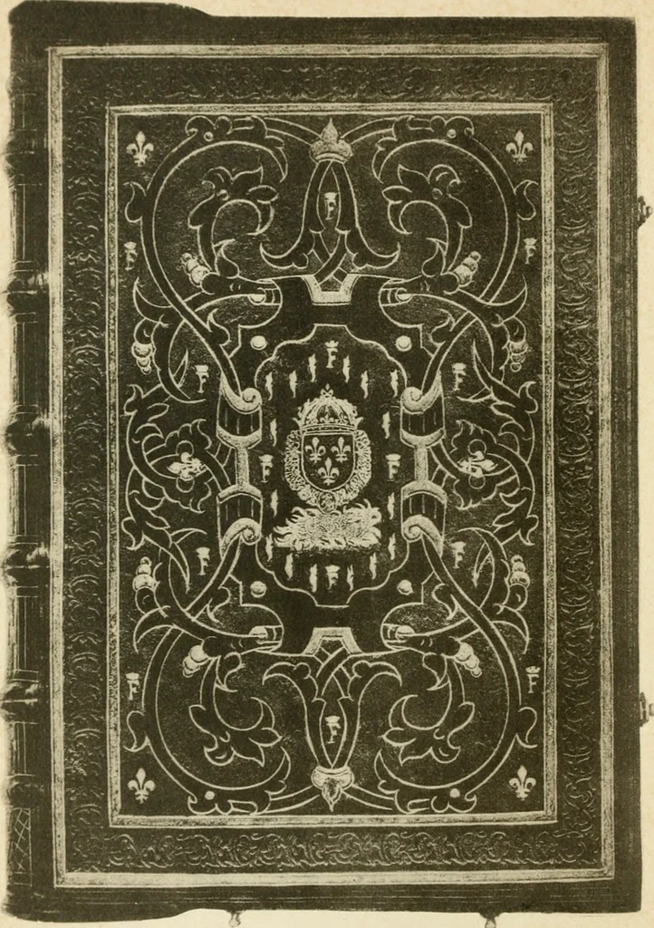 An illustration from Bookbindings old and new; notes of a book-lover, with an account of the Grolier Club of New York;, 1895, leaf 9