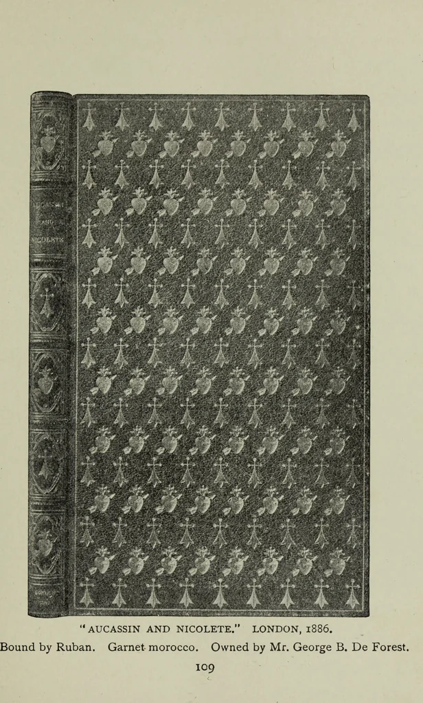 An illustration from Bookbindings old and new : notes of a book-lover, with account of the Grolier club of New York, 1896, leaf 128