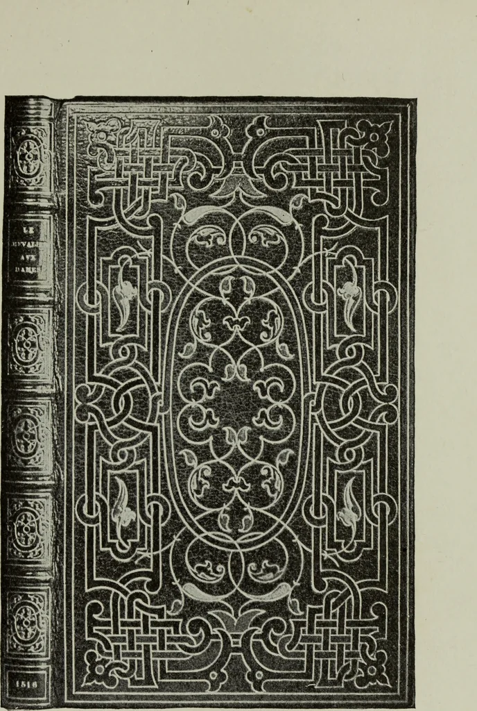 An illustration from Bookbindings old and new : notes of a book-lover, with account of the Grolier club of New York, 1896, leaf 142