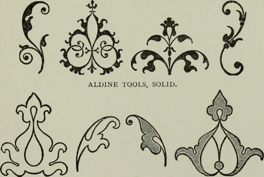 An illustration from Bookbindings old and new : notes of a book-lover, with account of the Grolier club of New York, 1896, leaf 48