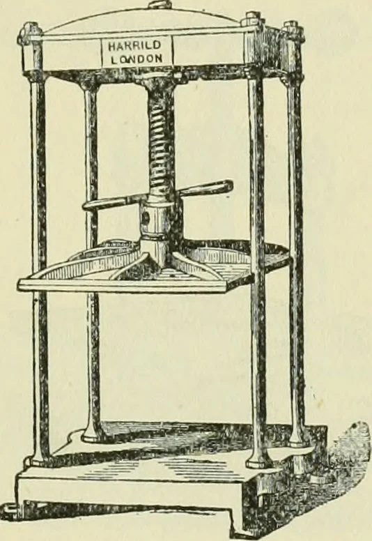 An illustration from Bookbinding, with numerous engravings and diagrams, 1907, leaf 12