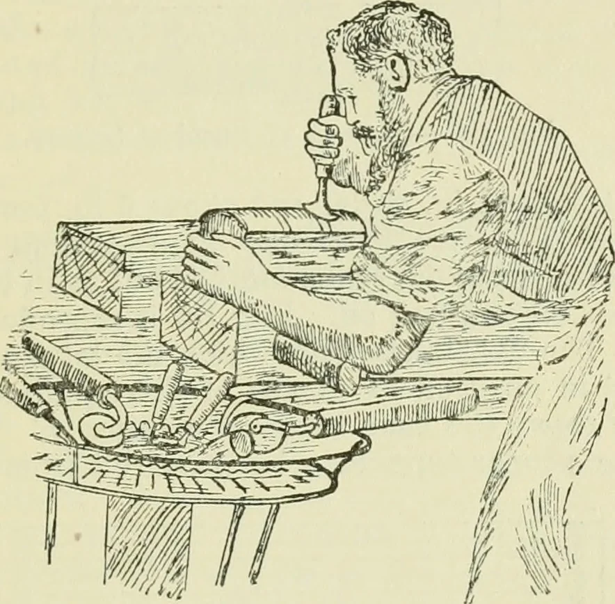 An illustration from Bookbinding, with numerous engravings and diagrams, 1907, leaf 130