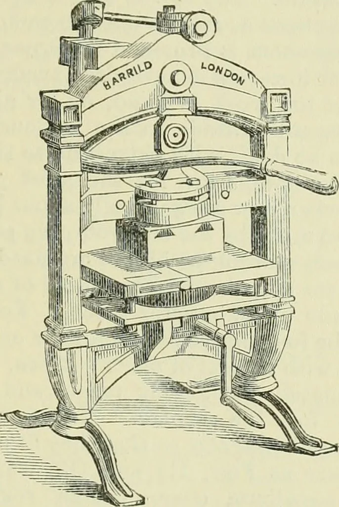 An illustration from Bookbinding, with numerous engravings and diagrams, 1907, leaf 136