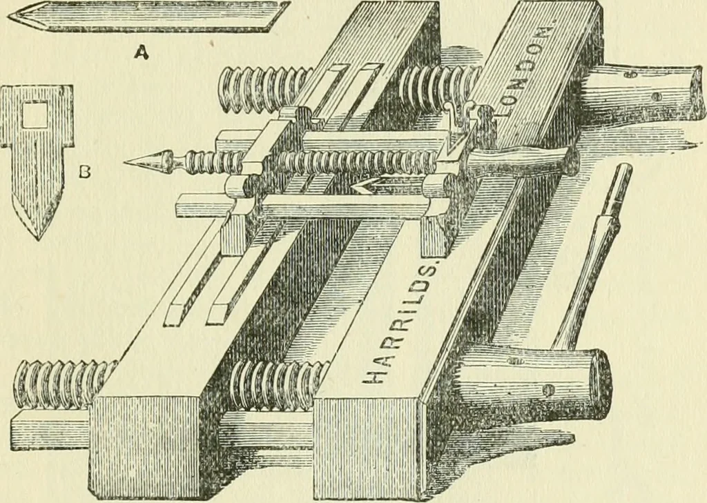 An illustration from Bookbinding, with numerous engravings and diagrams, 1907, leaf 18