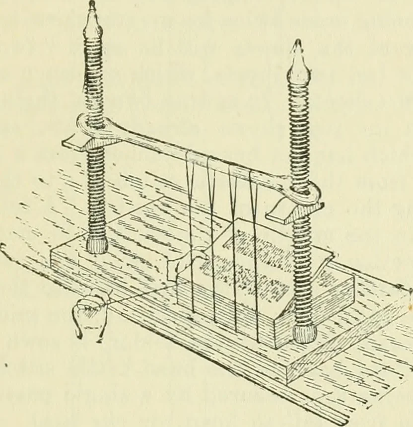 An illustration from Bookbinding, with numerous engravings and diagrams, 1907, leaf 44