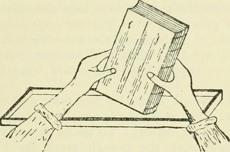 An illustration from Bookbinding, with numerous engravings and diagrams, 1907, leaf 90