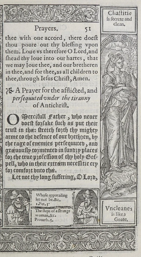 An illustration from A booke of Christian prayers, : collected out of the auncie[n]t writers, and best learned in our tyme, worthy to be read with an earnest mynde of all Christians, in these daungerous and troublesome dayes, that God for Christes sake will yet still be mercyfull vnto vs., 1578, leaf 119