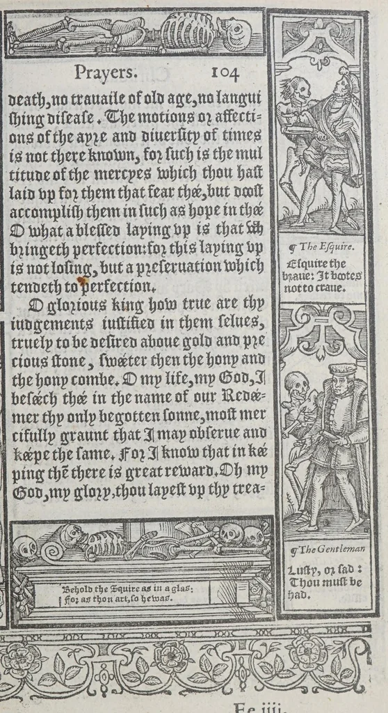 An illustration from A booke of Christian prayers, : collected out of the auncie[n]t writers, and best learned in our tyme, worthy to be read with an earnest mynde of all Christians, in these daungerous and troublesome dayes, that God for Christes sake will yet still be mercyfull vnto vs., 1578, leaf 225