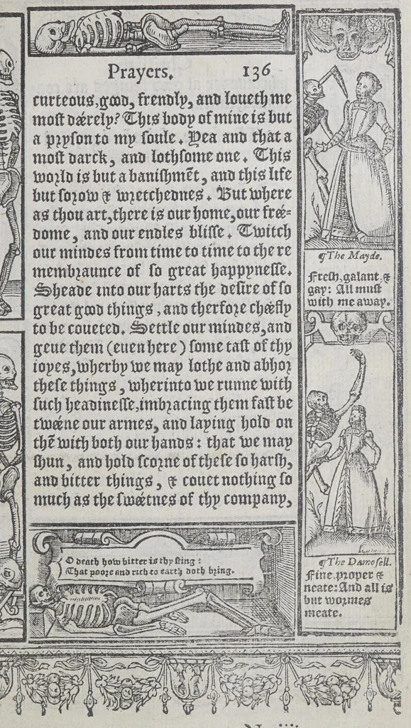 An illustration from A booke of Christian prayers, : collected out of the auncie[n]t writers, and best learned in our tyme, worthy to be read with an earnest mynde of all Christians, in these daungerous and troublesome dayes, that God for Christes sake will yet still be mercyfull vnto vs., 1578, leaf 289