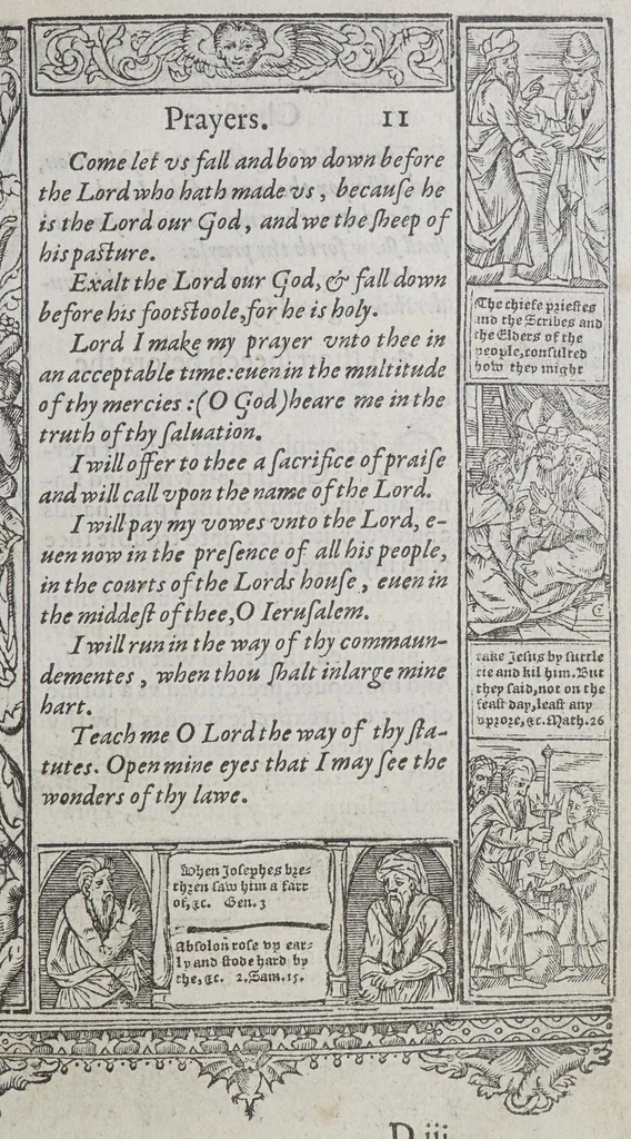 An illustration from A booke of Christian prayers, : collected out of the auncie[n]t writers, and best learned in our tyme, worthy to be read with an earnest mynde of all Christians, in these daungerous and troublesome dayes, that God for Christes sake will yet still be mercyfull vnto vs., 1578, leaf 39