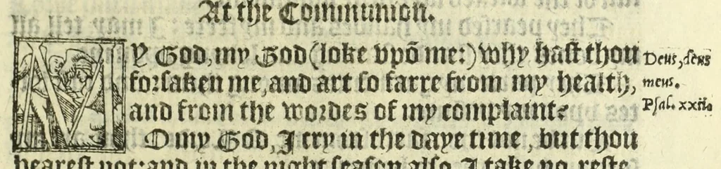 An illustration from The booke of the common prayer and administracion of the sacramentes : and other rites and ceremonies of the Churche : after the vse of the Churche of England, 1549, leaf 133