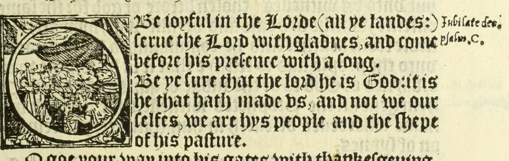 An illustration from The booke of the common prayer and administracion of the sacramentes : and other rites and ceremonies of the Churche : after the vse of the Churche of England, 1549, leaf 175