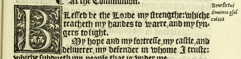 An illustration from The booke of the common prayer and administracion of the sacramentes : and other rites and ceremonies of the Churche : after the vse of the Churche of England, 1549, leaf 253