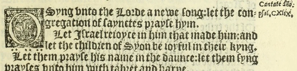 An illustration from The booke of the common prayer and administracion of the sacramentes : and other rites and ceremonies of the Churche : after the vse of the Churche of England, 1549, leaf 269