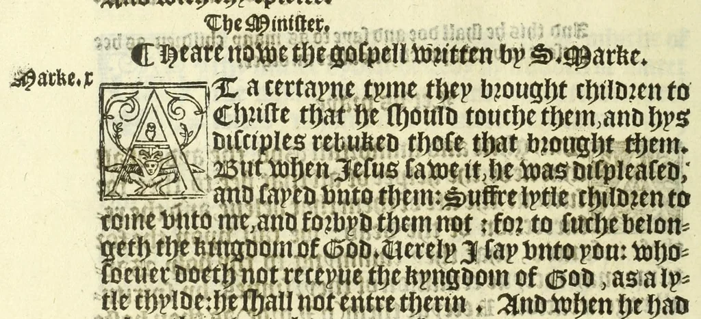 An illustration from The booke of the common prayer and administracion of the sacramentes : and other rites and ceremonies of the Churche : after the vse of the Churche of England, 1549, leaf 310