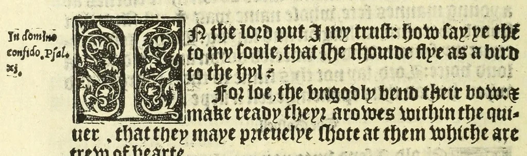 An illustration from The booke of the common prayer and administracion of the sacramentes : and other rites and ceremonies of the Churche : after the vse of the Churche of England, 1549, leaf 60