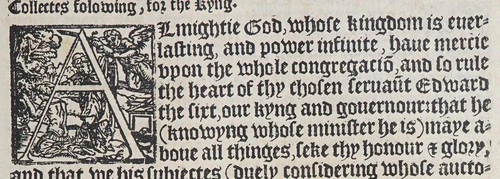 An illustration from The booke of the common prayer and administracion of the sacramentes, and other rites and ceremonies of the Churche: after the vse of the Churche of England., 1549, leaf 247