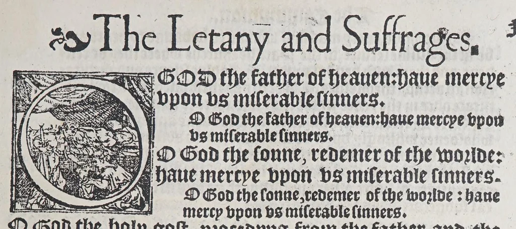 An illustration from The booke of the common prayer and administracion of the sacramentes, and other rites and ceremonies of the Churche: after the vse of the Churche of England., 1549, leaf 269