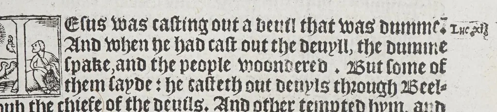 An illustration from The booke of the common prayer and administracion of the sacramentes, and other rites and ceremonies of the Churche: after the vse of the Churche of England., 1549, leaf 87