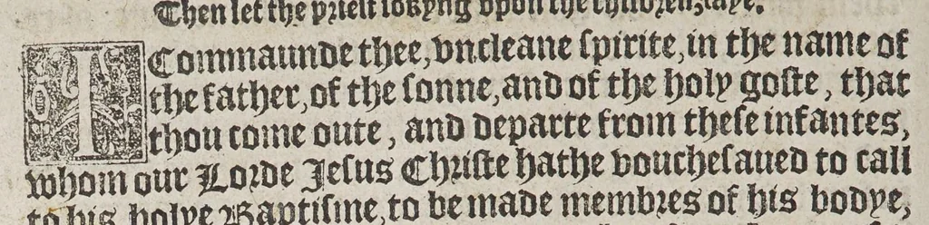 An illustration from The booke of the common prayer and administracion of the sacramentes, and other rites and ceremonies of the churche: after the vse of the Churche of England., 1549, leaf 256
