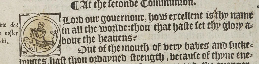 An illustration from The booke of the common prayer and administracion of the sacramentes, and other rites and ceremonies of the churche: after the vse of the Churche of England., 1549, leaf 26