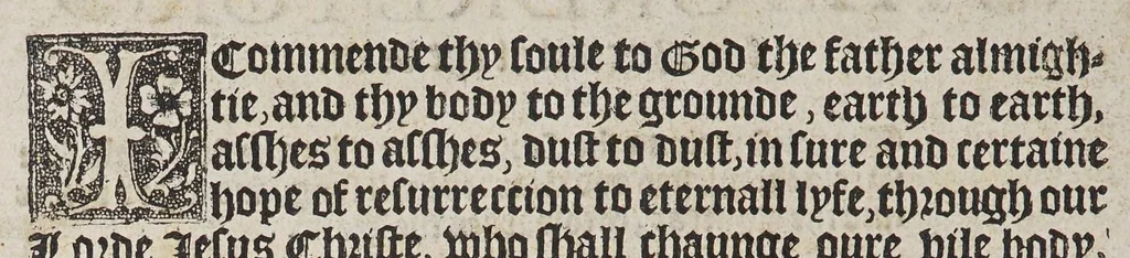 An illustration from The booke of the common prayer and administracion of the sacramentes, and other rites and ceremonies of the churche: after the vse of the Churche of England., 1549, leaf 296