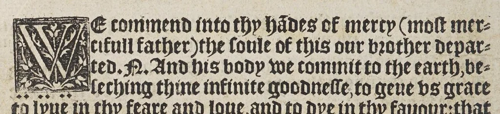 An illustration from The booke of the common prayer and administracion of the sacramentes, and other rites and ceremonies of the churche: after the vse of the Churche of England., 1549, leaf 296