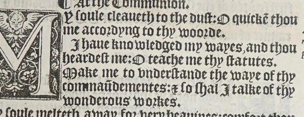 An illustration from The booke of the common prayer and administracion of the sacramentes, and other rites and ceremonies of the churche: after the vse of the Churche of England., 1549, leaf 165