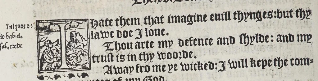 An illustration from The booke of the common prayer and administracion of the sacramentes, and other rites and ceremonies of the churche: after the vse of the Churche of England., 1549, leaf 184