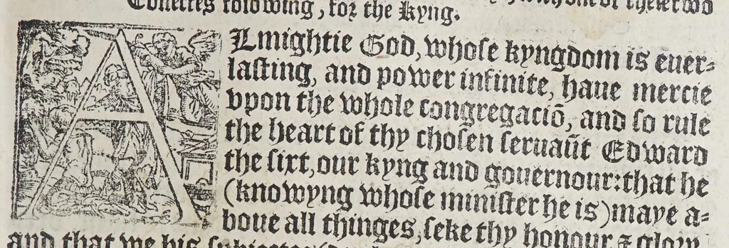An illustration from The booke of the common prayer and administracion of the sacramentes, and other rites and ceremonies of the churche: after the vse of the Churche of England., 1549, leaf 247