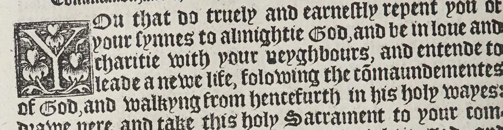 An illustration from The booke of the common prayer and administracion of the sacramentes, and other rites and ceremonies of the churche: after the vse of the Churche of England., 1549, leaf 260