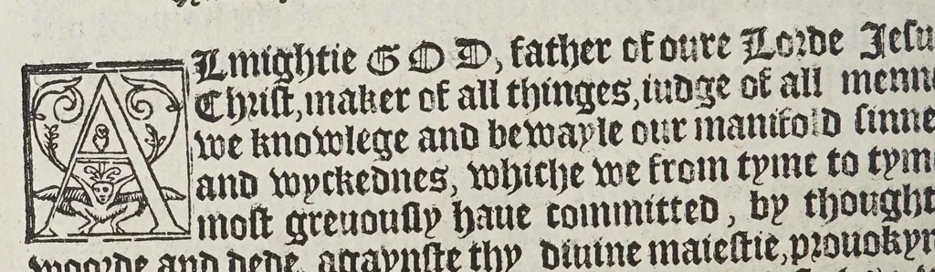 An illustration from The booke of the common prayer and administracion of the sacramentes, and other rites and ceremonies of the churche: after the vse of the Churche of England., 1549, leaf 260