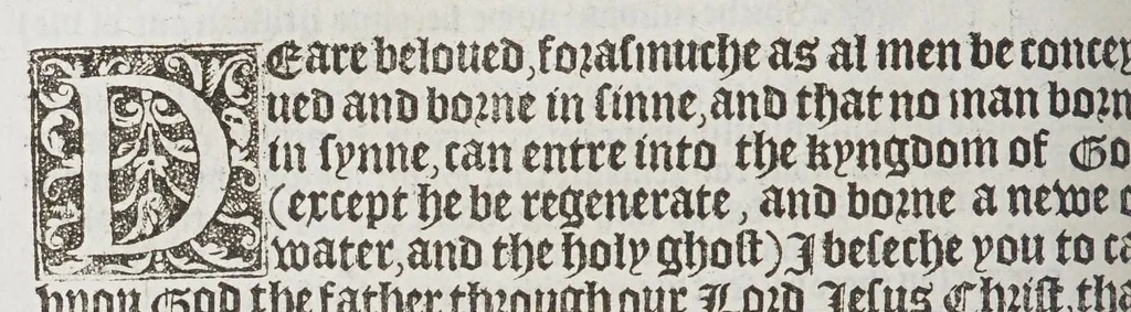 An illustration from The booke of the common prayer and administracion of the sacramentes, and other rites and ceremonies of the churche: after the vse of the Churche of England., 1549, leaf 276