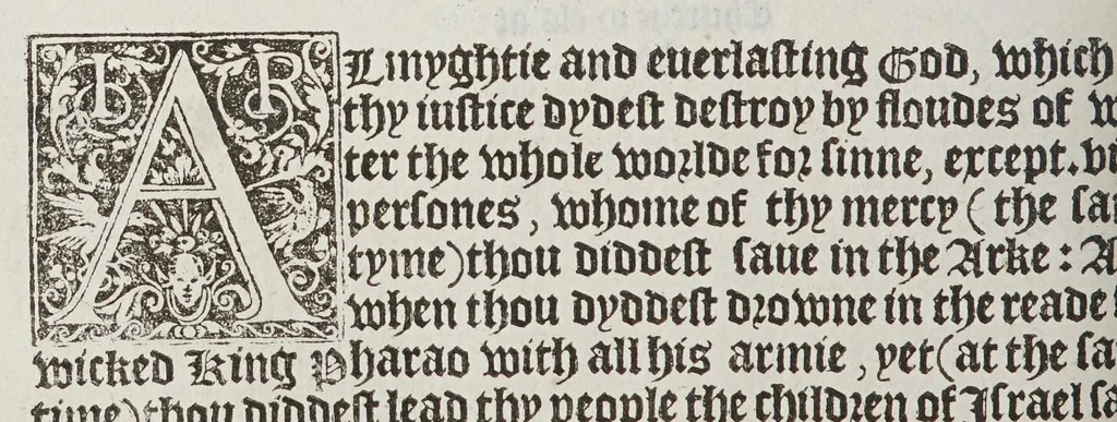 An illustration from The booke of the common prayer and administracion of the sacramentes, and other rites and ceremonies of the churche: after the vse of the Churche of England., 1549, leaf 276