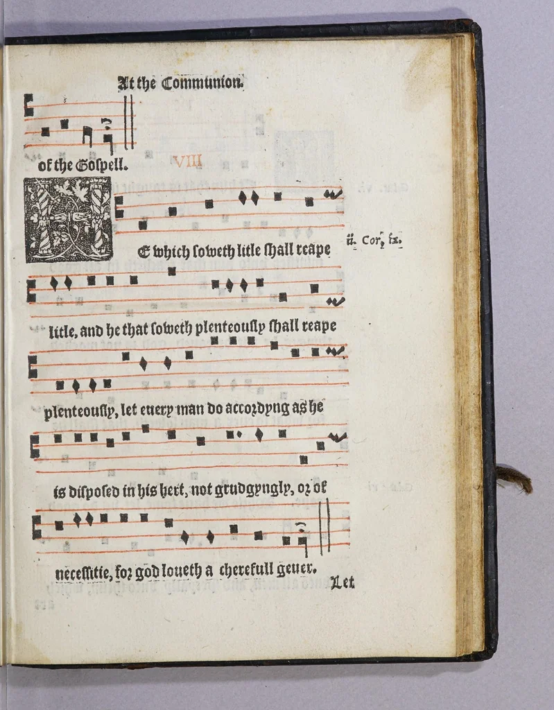 An illustration from The booke of common praier noted. 1550., 1550, leaf 87