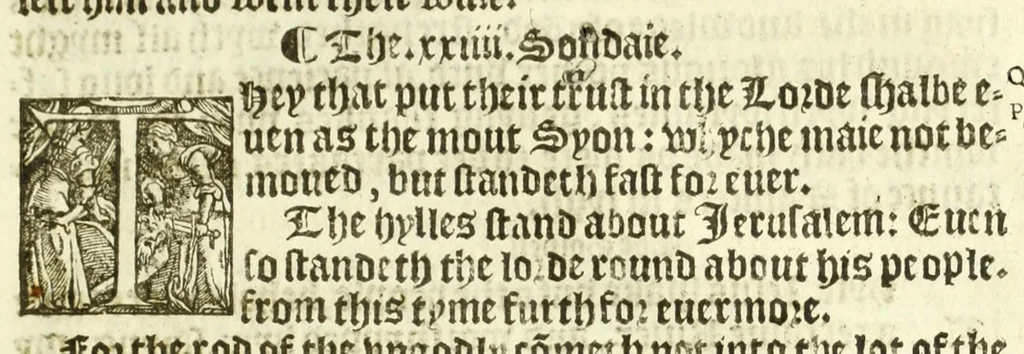 An illustration from The booke of the common praier and administracion of the sacramentes : and other rites and ceremonies of the Churche : after the use of the Churche of Englande, 1549, leaf 195