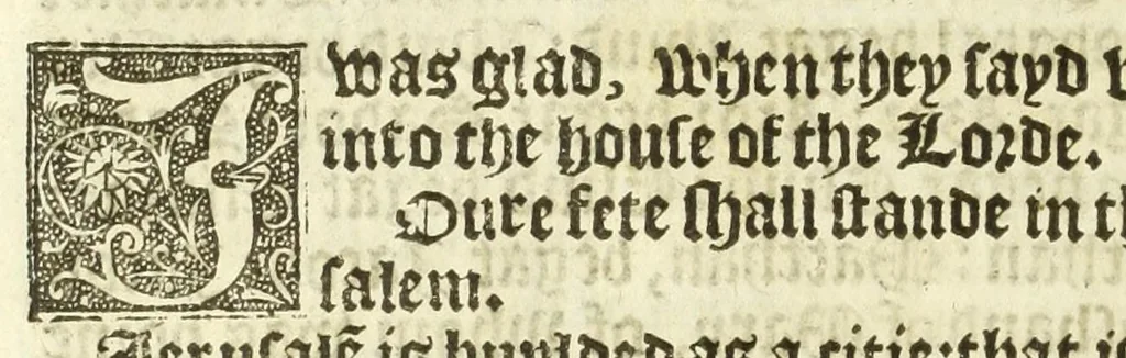 An illustration from The booke of the common praier and administracion of the sacramentes : and other rites and ceremonies of the Churche : after the use of the Churche of Englande, 1549, leaf 58