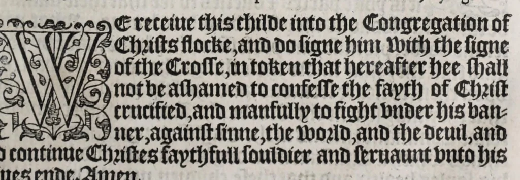 An illustration from The booke of common prayer and administration of the sacraments and other rites and ceremonies in the Church of England, 1581, leaf 249