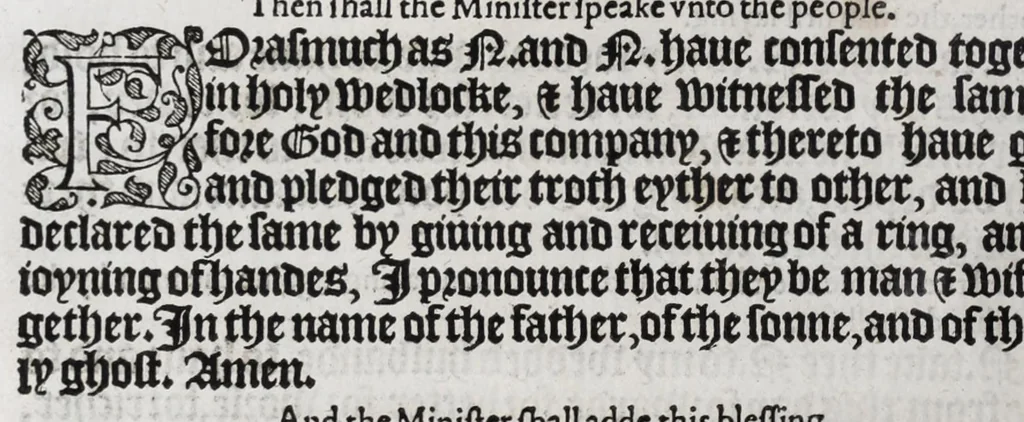 An illustration from The booke of common prayer and administration of the sacraments and other rites and ceremonies in the Church of England, 1581, leaf 266