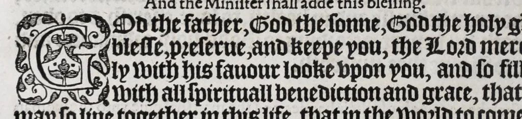 An illustration from The booke of common prayer and administration of the sacraments and other rites and ceremonies in the Church of England, 1581, leaf 266