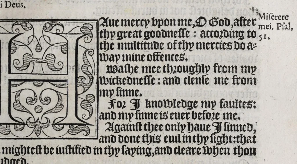 An illustration from The booke of common prayer and administration of the sacraments and other rites and ceremonies in the Church of England, 1581, leaf 291