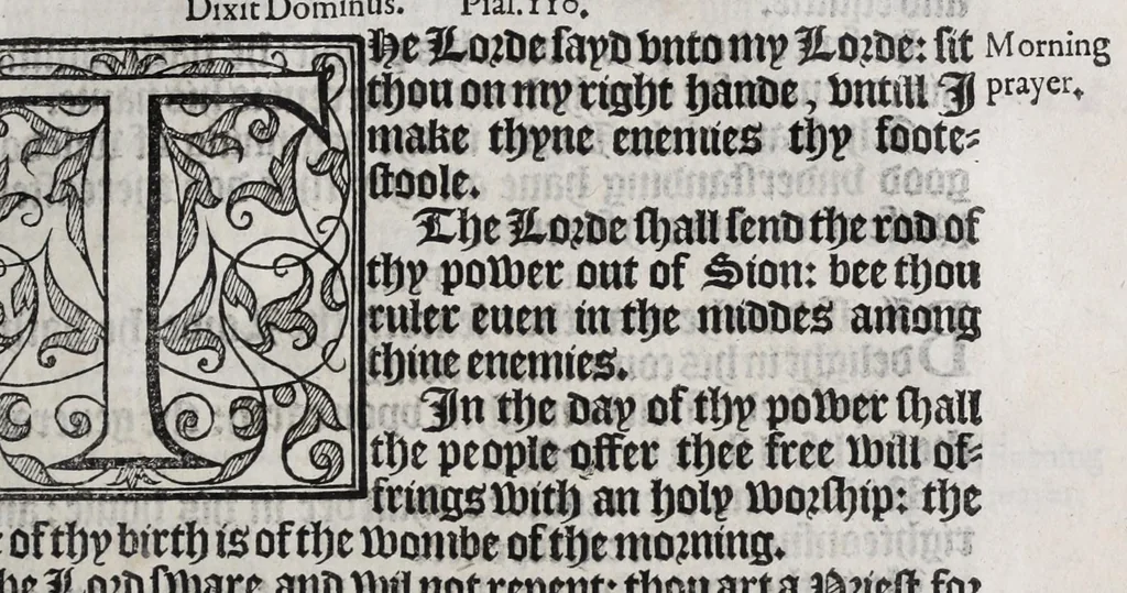 An illustration from The booke of common prayer and administration of the sacraments and other rites and ceremonies in the Church of England, 1581, leaf 409