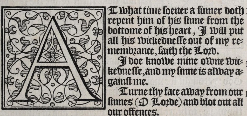 An illustration from The booke of common prayer and administration of the sacraments and other rites and ceremonies in the Church of England, 1581, leaf 43