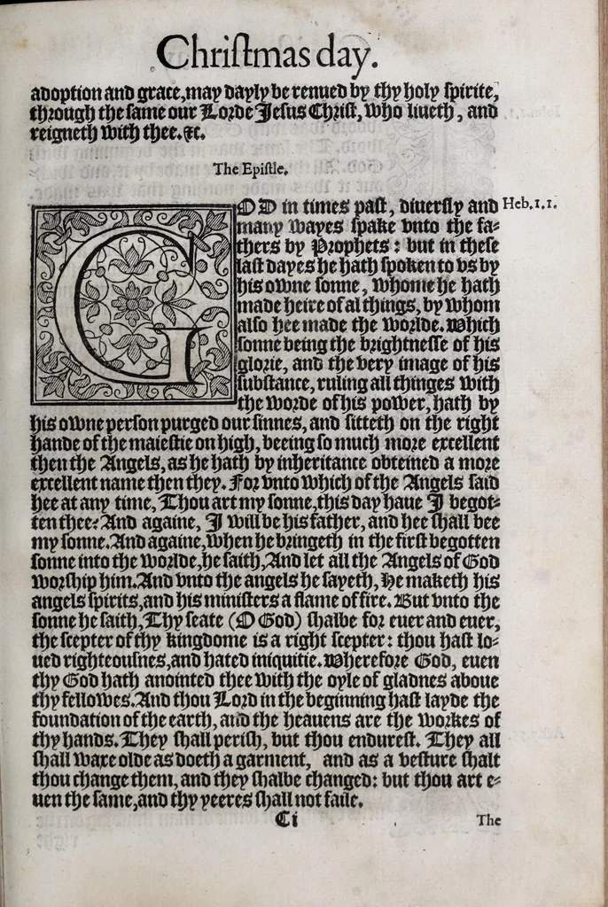 An illustration from The booke of common prayer and administration of the sacraments and other rites and ceremonies in the Church of England, 1581, leaf 75