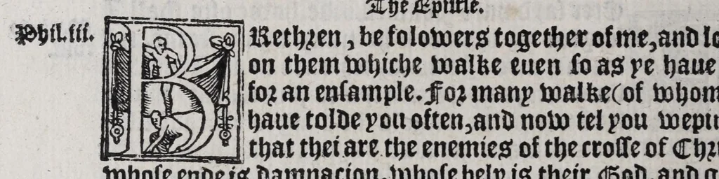 An illustration from The booke of common prayer, and adminystracion of the sacramentes, and other rytes, and ceremonies in the Churche of Englande, 1552, leaf 180