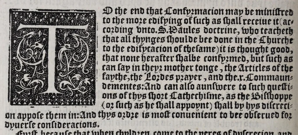 An illustration from The booke of common prayer, and adminystracion of the sacramentes, and other rytes, and ceremonies in the Churche of Englande, 1552, leaf 242