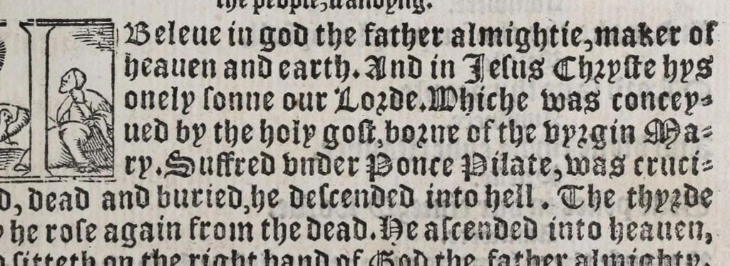 An illustration from The booke of common prayer, and adminystracion of the sacramentes, and other rytes, and ceremonies in the Churche of Englande, 1552, leaf 47