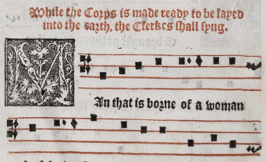 An illustration from The booke of common praier noted, 1550, leaf 134