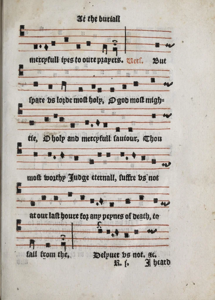 An illustration from The booke of common praier noted, 1550, leaf 137